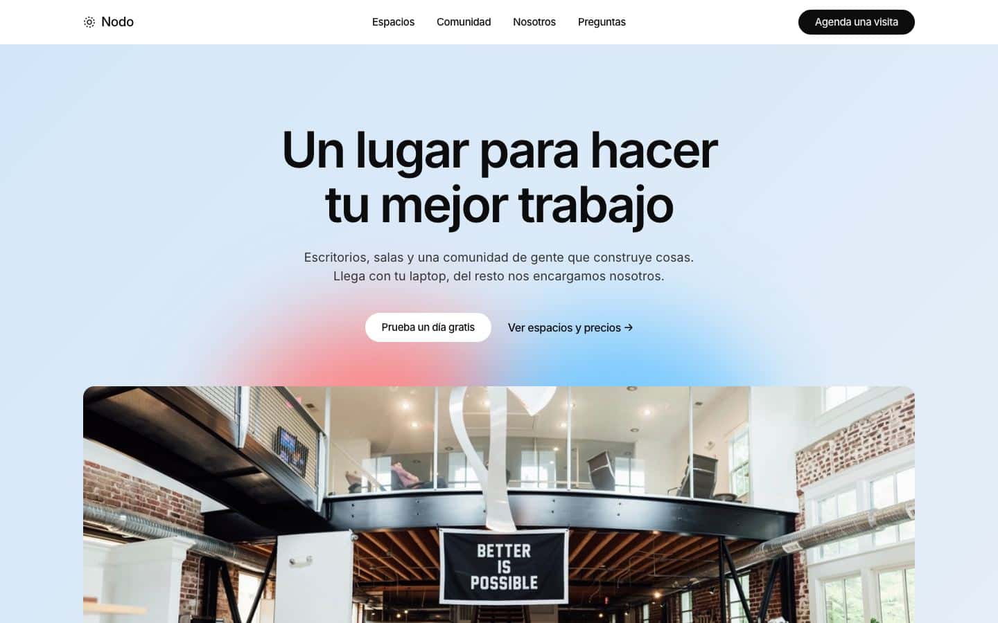 Sitio de ejemplo para agencias y coworking